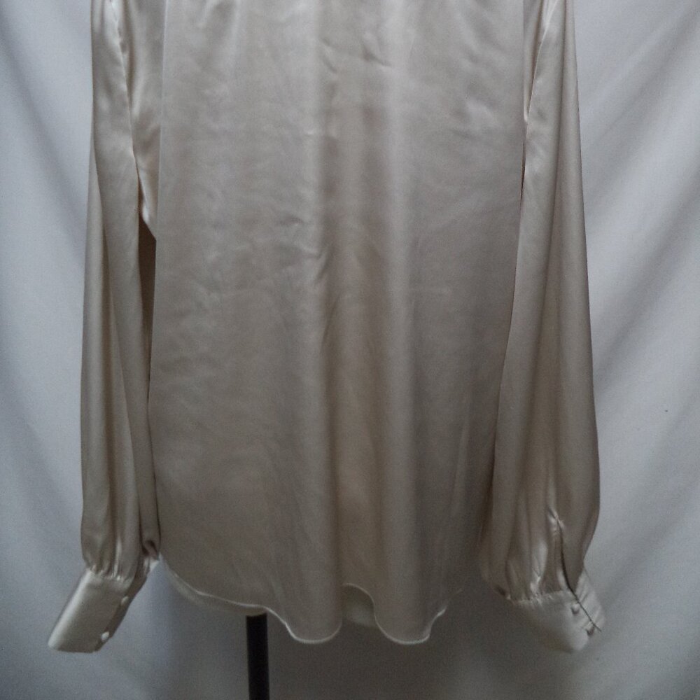 White House Black Market WHBM Satin cream top blouse NEW NWT Size Sz X-Large XL - Picture 11 of 14